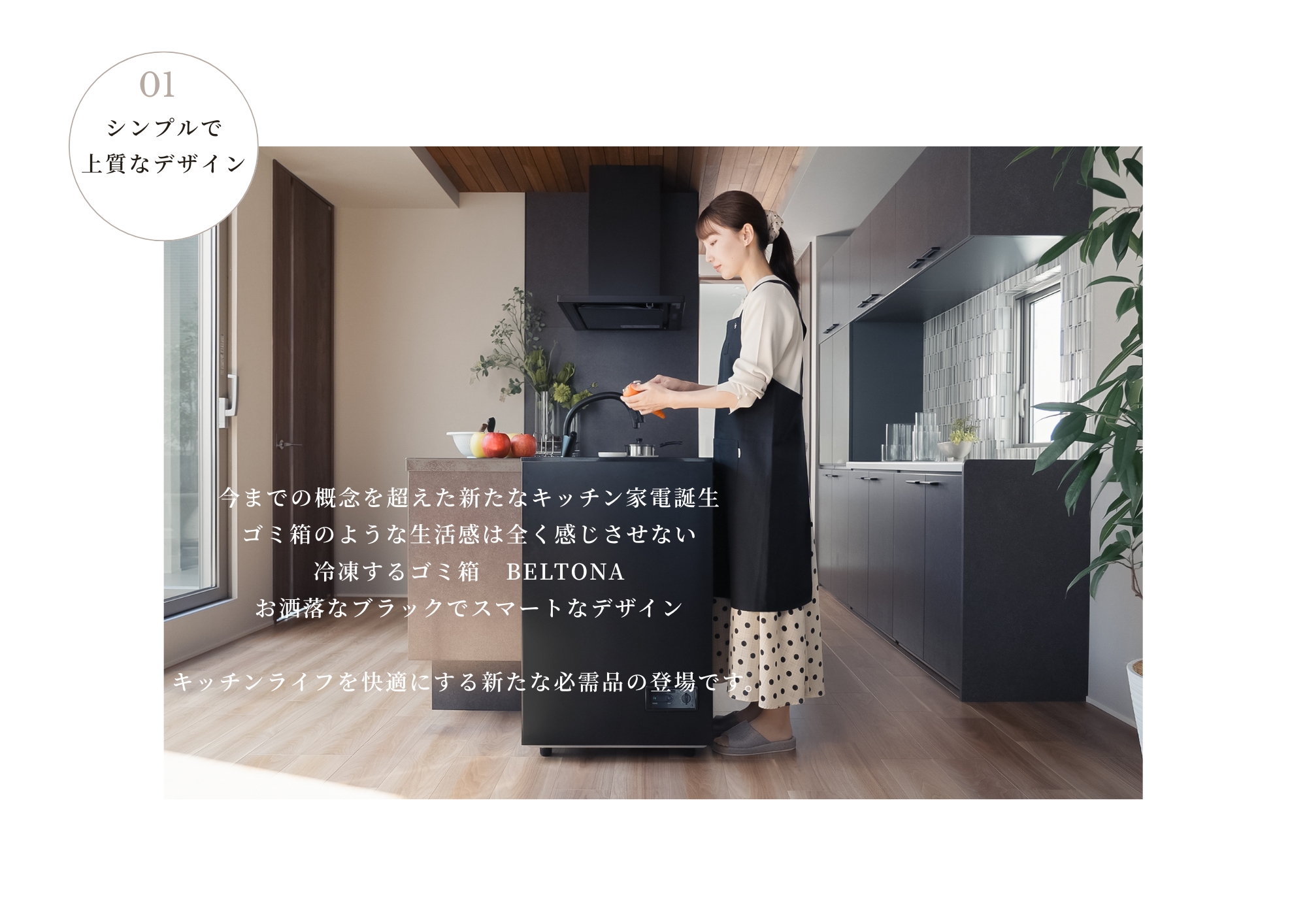 【冷凍ごみ箱】BELTONA ブラック 大容量44L 冷凍ゴミ箱 冷やすゴミ箱 ベルトナ スマート 消臭 防虫 臭わない ペット 犬 猫 フン 生ごみ処理機 ごみばこ 蓋付き リビング オシャレ スリム おむつ ペットシーツ 【大容量】